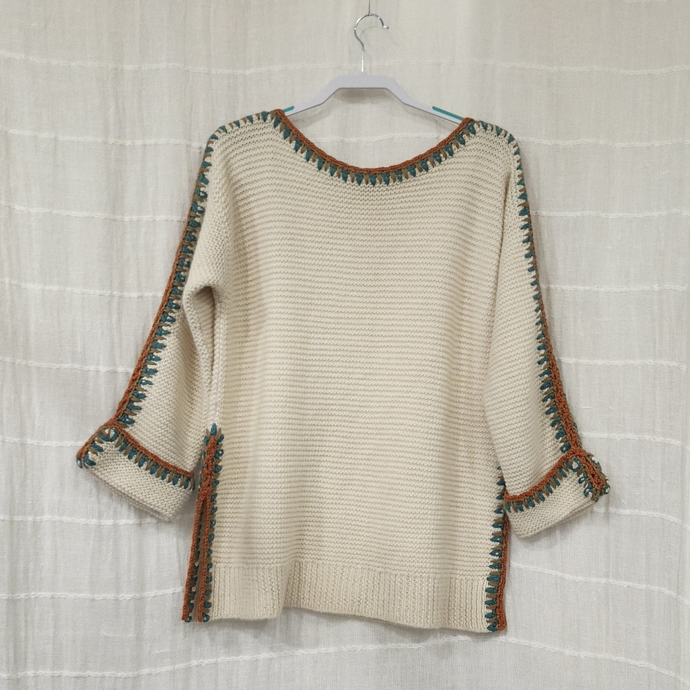 Calypso St. Barth Baby Alpaca Knit Earth Tone Sweater